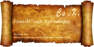 Cserényi Kolombusz névjegykártya